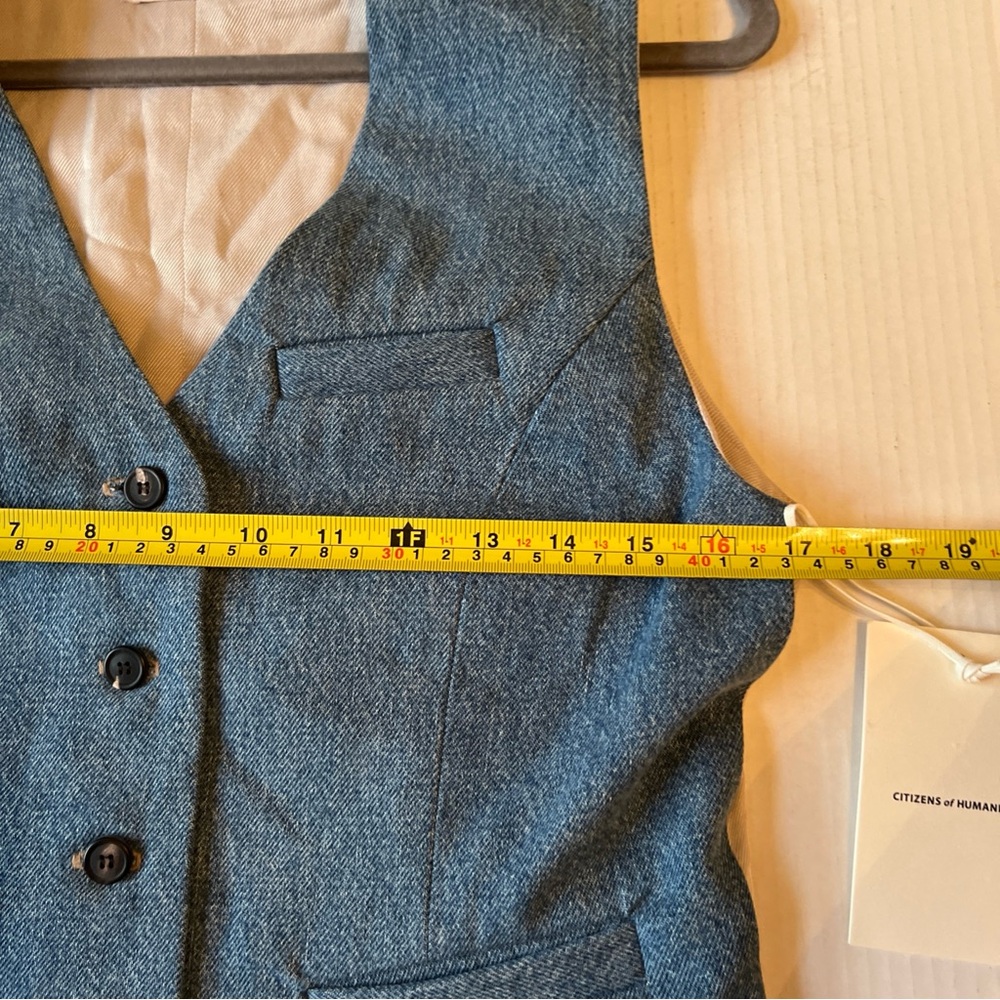 Citizens of Humanity Jasmin Long Vest Normandie Blue MSRP $298 NWT - Picture 10 of 14